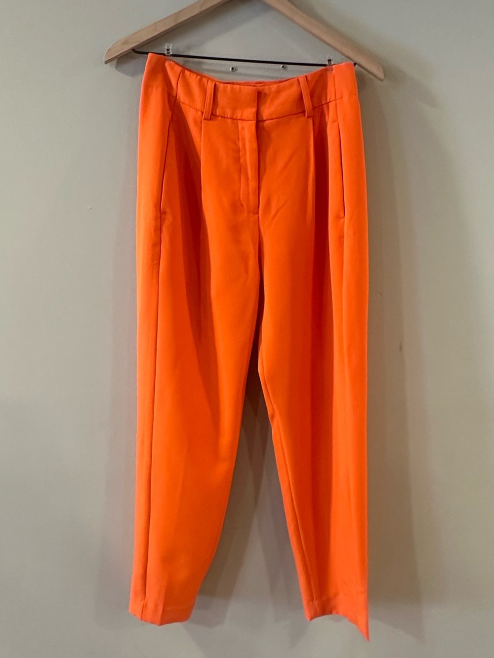 Bright Orange High Waist Editor Ankle Pants